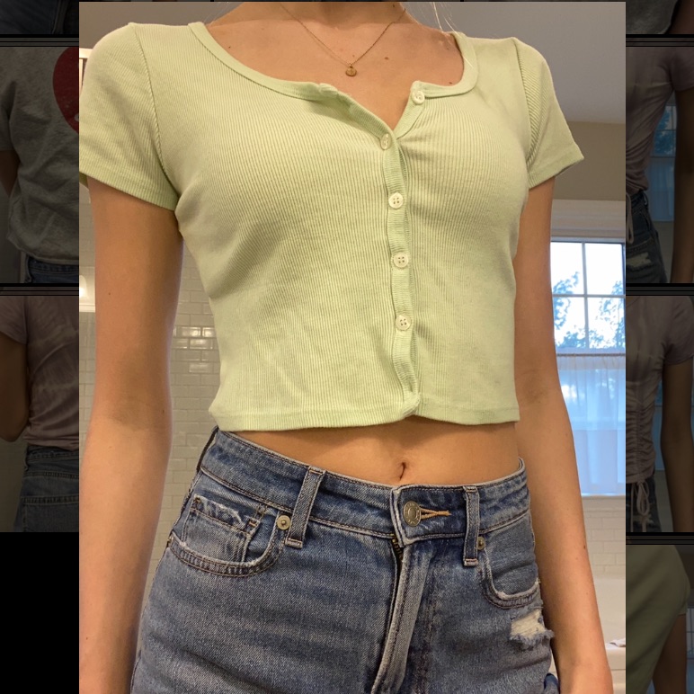 Button Up Ribbed Tee
